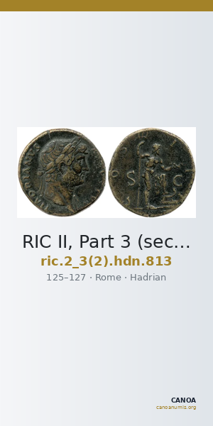 RIC II, Part 3 (second edition) Hadrian 813 — CANOA