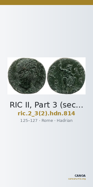 RIC II, Part 3 (second edition) Hadrian 814 — CANOA