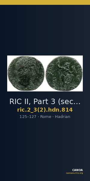 RIC II, Part 3 (second edition) Hadrian 814 — CANOA