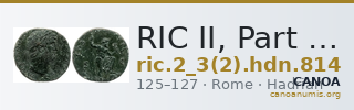 RIC II, Part 3 (second edition) Hadrian 814 — CANOA