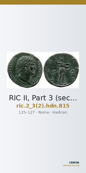 RIC II, Part 3 (second edition) Hadrian 815 — CANOA