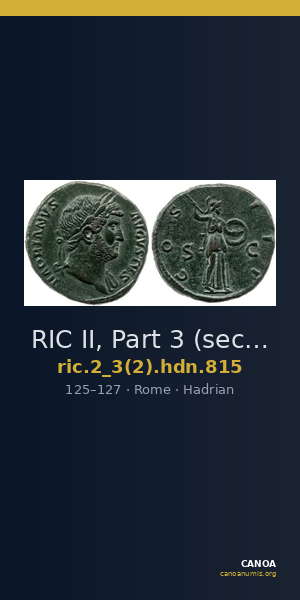 RIC II, Part 3 (second edition) Hadrian 815 — CANOA