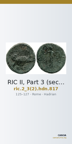 RIC II, Part 3 (second edition) Hadrian 817 — CANOA