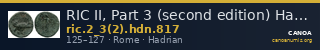 RIC II, Part 3 (second edition) Hadrian 817 — CANOA