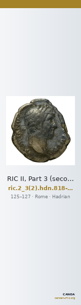 RIC II, Part 3 (second edition) Hadrian 818-819 — CANOA