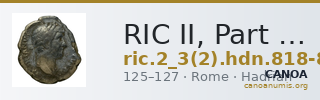 RIC II, Part 3 (second edition) Hadrian 818-819 — CANOA