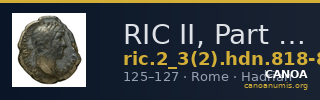 RIC II, Part 3 (second edition) Hadrian 818-819 — CANOA