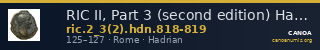 RIC II, Part 3 (second edition) Hadrian 818-819 — CANOA