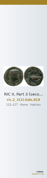 RIC II, Part 3 (second edition) Hadrian 818 — CANOA