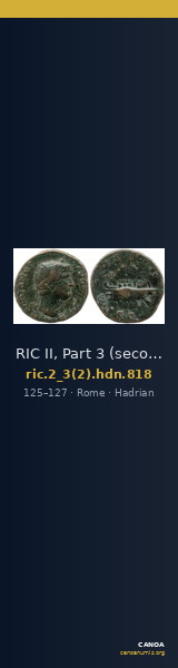 RIC II, Part 3 (second edition) Hadrian 818 — CANOA