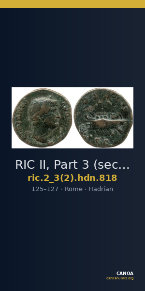 RIC II, Part 3 (second edition) Hadrian 818 — CANOA