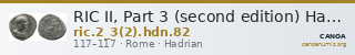 RIC II, Part 3 (second edition) Hadrian 82 — CANOA