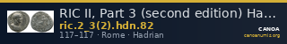 RIC II, Part 3 (second edition) Hadrian 82 — CANOA