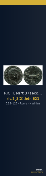 RIC II, Part 3 (second edition) Hadrian 821 — CANOA
