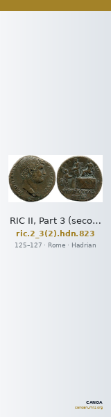 RIC II, Part 3 (second edition) Hadrian 823 — CANOA