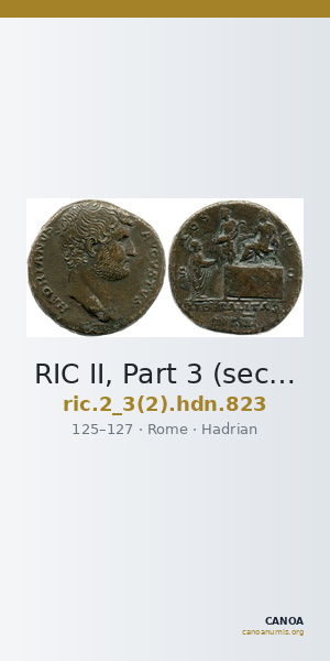 RIC II, Part 3 (second edition) Hadrian 823 — CANOA