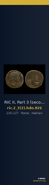 RIC II, Part 3 (second edition) Hadrian 826 — CANOA