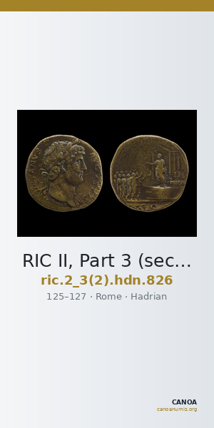 RIC II, Part 3 (second edition) Hadrian 826 — CANOA