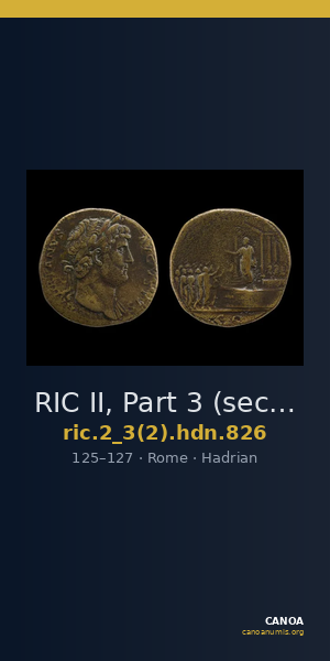 RIC II, Part 3 (second edition) Hadrian 826 — CANOA
