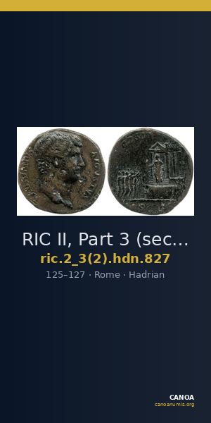 RIC II, Part 3 (second edition) Hadrian 827 — CANOA