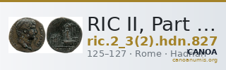 RIC II, Part 3 (second edition) Hadrian 827 — CANOA