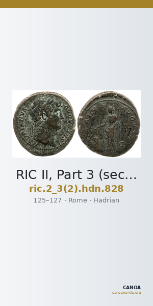 RIC II, Part 3 (second edition) Hadrian 828 — CANOA