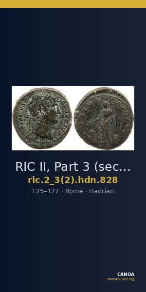 RIC II, Part 3 (second edition) Hadrian 828 — CANOA