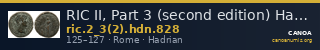 RIC II, Part 3 (second edition) Hadrian 828 — CANOA