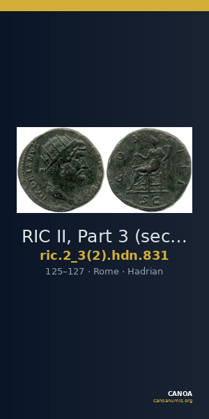 RIC II, Part 3 (second edition) Hadrian 831 — CANOA