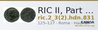 RIC II, Part 3 (second edition) Hadrian 831 — CANOA