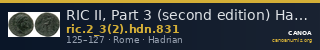 RIC II, Part 3 (second edition) Hadrian 831 — CANOA