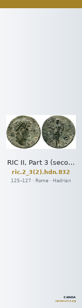 RIC II, Part 3 (second edition) Hadrian 832 — CANOA