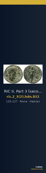 RIC II, Part 3 (second edition) Hadrian 832 — CANOA