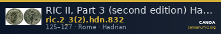 RIC II, Part 3 (second edition) Hadrian 832 — CANOA