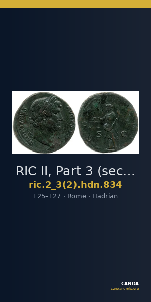 RIC II, Part 3 (second edition) Hadrian 834 — CANOA