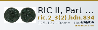 RIC II, Part 3 (second edition) Hadrian 834 — CANOA