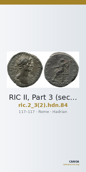 RIC II, Part 3 (second edition) Hadrian 84 — CANOA