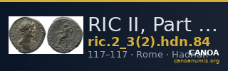 RIC II, Part 3 (second edition) Hadrian 84 — CANOA