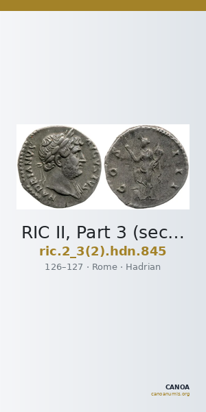 RIC II, Part 3 (second edition) Hadrian 845 — CANOA