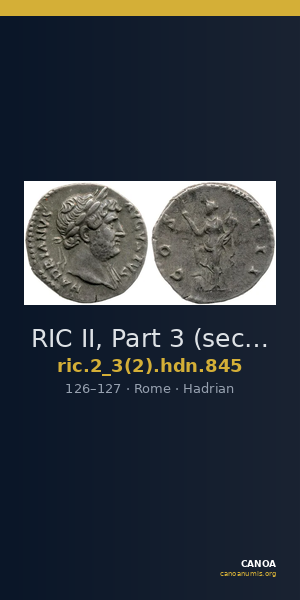 RIC II, Part 3 (second edition) Hadrian 845 — CANOA