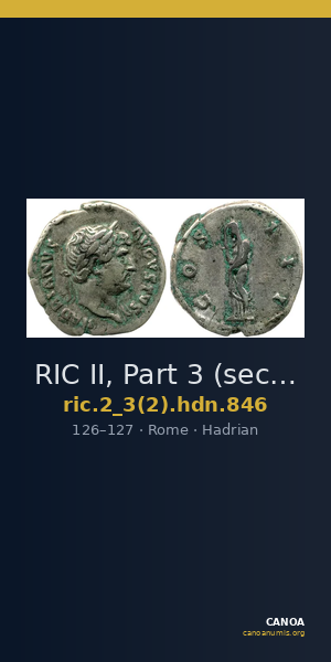 RIC II, Part 3 (second edition) Hadrian 846 — CANOA
