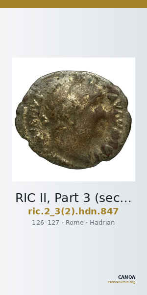 RIC II, Part 3 (second edition) Hadrian 847 — CANOA