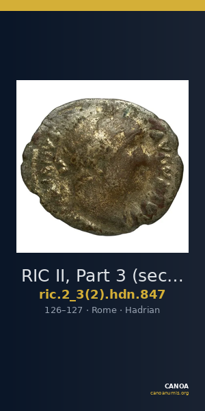 RIC II, Part 3 (second edition) Hadrian 847 — CANOA