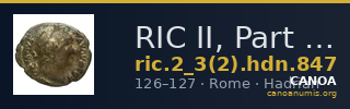 RIC II, Part 3 (second edition) Hadrian 847 — CANOA