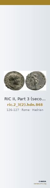 RIC II, Part 3 (second edition) Hadrian 848 — CANOA