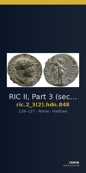 RIC II, Part 3 (second edition) Hadrian 848 — CANOA