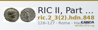 RIC II, Part 3 (second edition) Hadrian 848 — CANOA