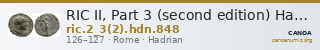 RIC II, Part 3 (second edition) Hadrian 848 — CANOA