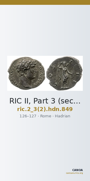 RIC II, Part 3 (second edition) Hadrian 849 — CANOA
