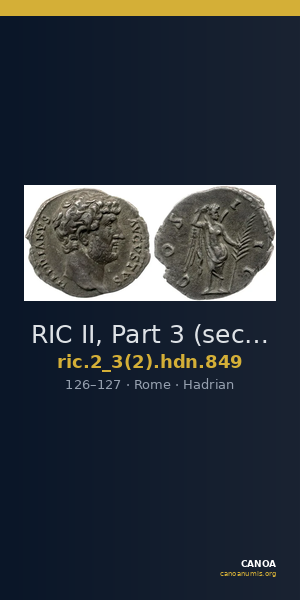 RIC II, Part 3 (second edition) Hadrian 849 — CANOA